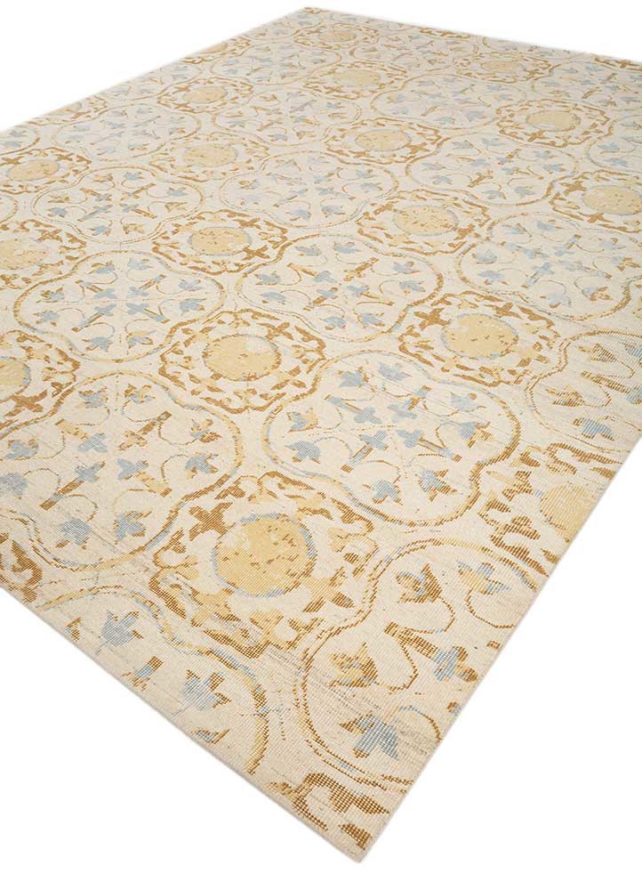 erbe ivory wool hand knotted Rug - FoldShot